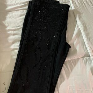 Black Jeans with Rhinestone Detailing